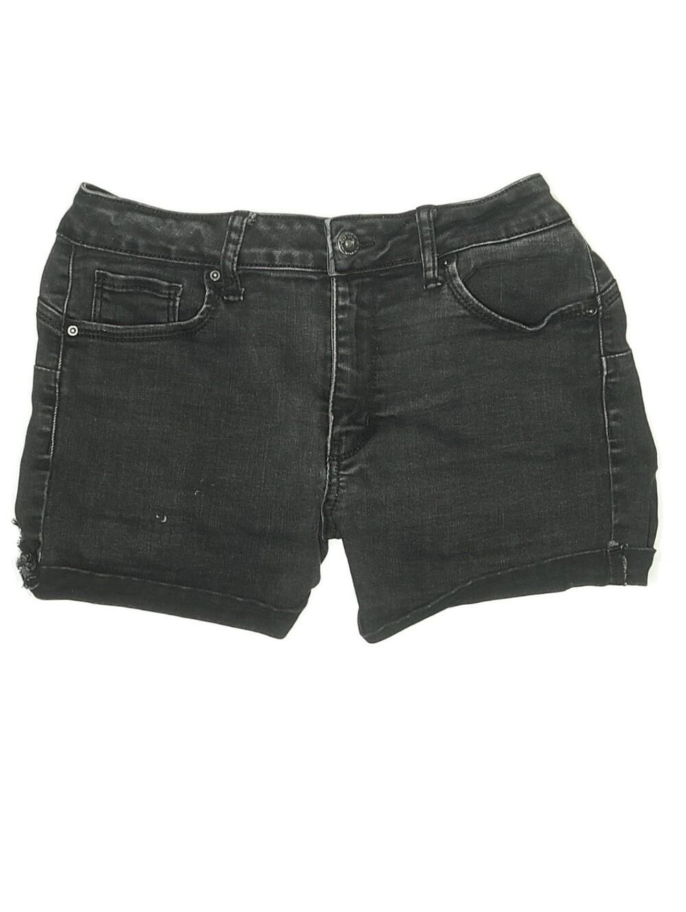 Wax Jean Butt I Love You Black Cuffed Jeans Midrise Shorts, Size Medium